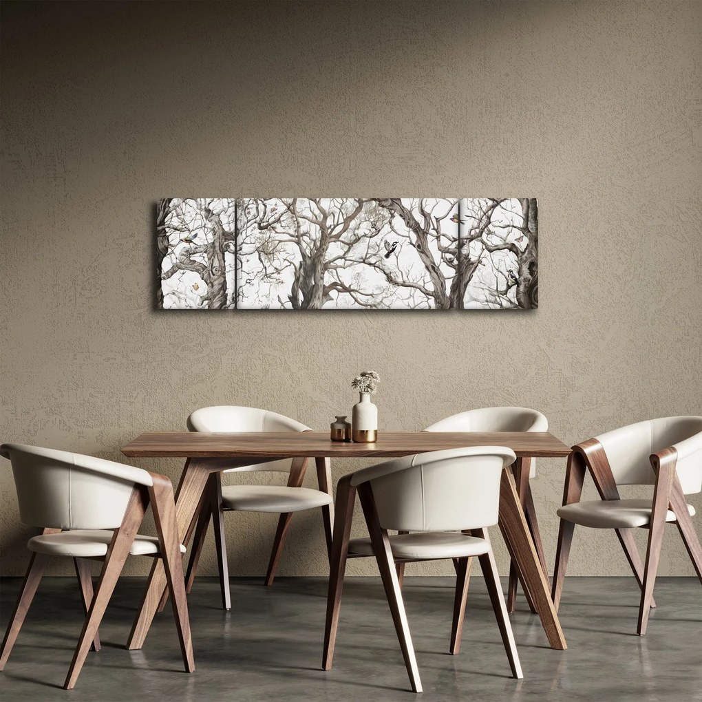 Obraz - Wzór lasu, rysunek (170x50 cm)