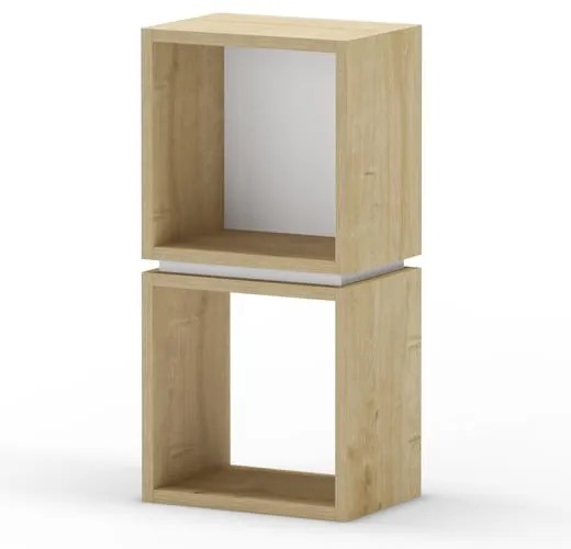 Biały regał w dekorze dębu 32x66 cm Lofty – Marckeric