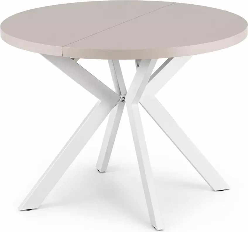 Okrągły stół Sorino z funkcją rozkładania 100-250 cm z blatem z płyty MDF i metalowymi nogami
