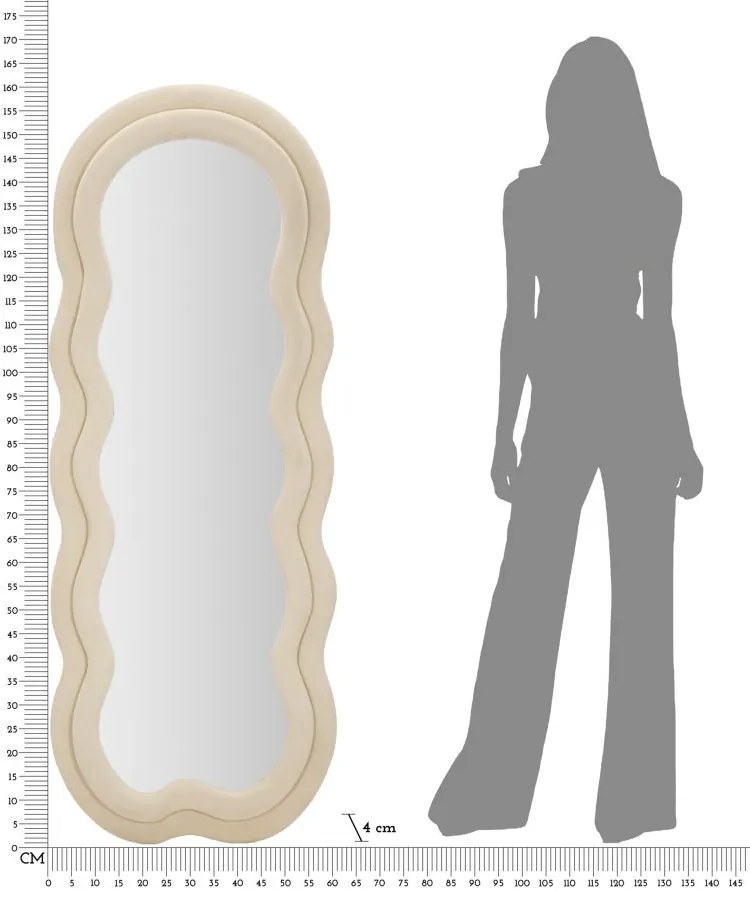 Lustro ścienne w materiałowej ramie, 160 cm