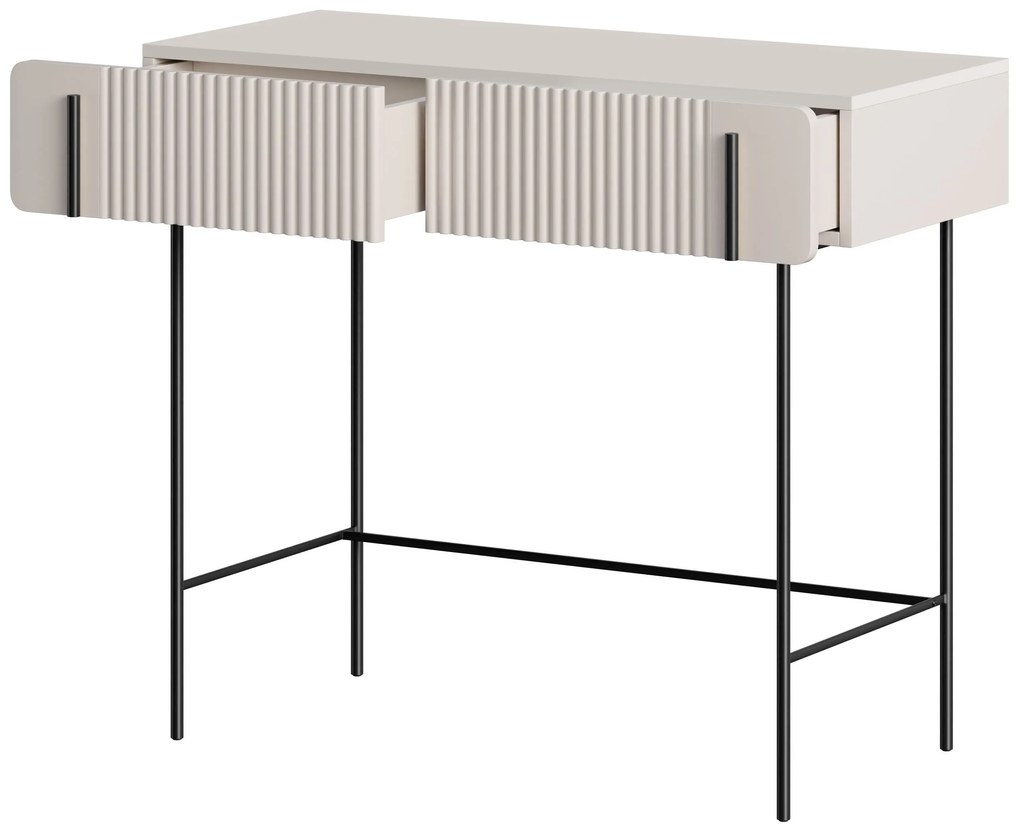 Toaletka Malmi 100 cm z szufladami - kaszmir / czarne nóżki