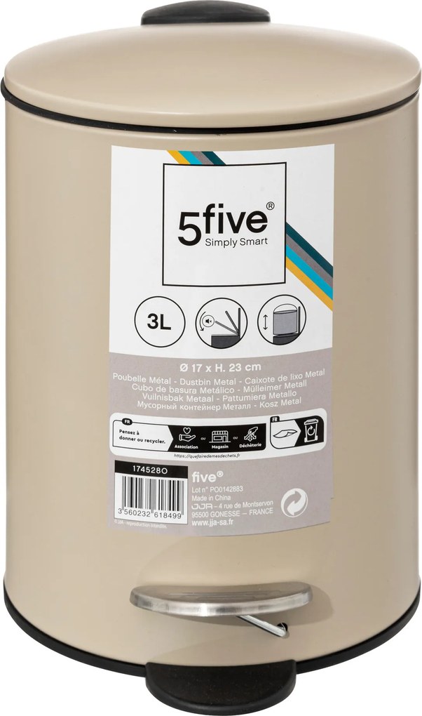 Kosz na śmieci do łazienki, mały, 3 l