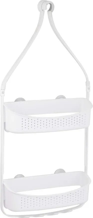 Wisząca plastikowa półka łazienkowa w matowym białym kolorze Vesper – douceur d'intérieur