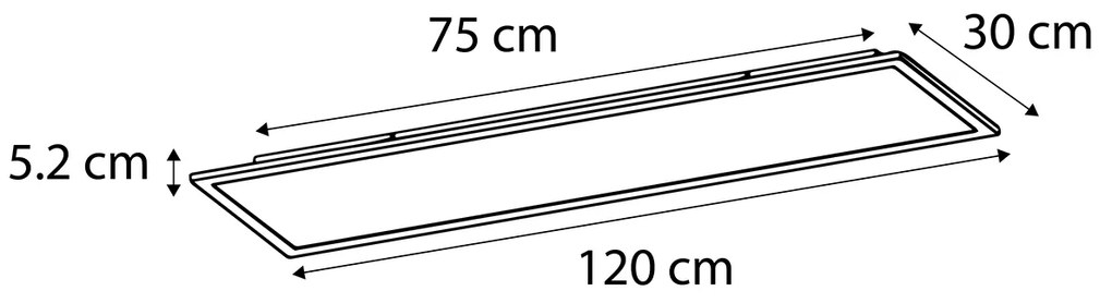 Nowoczesna lampa sufitowa stalowa 120 cm z LED 4-stopniowym ściemniaczem - Liv