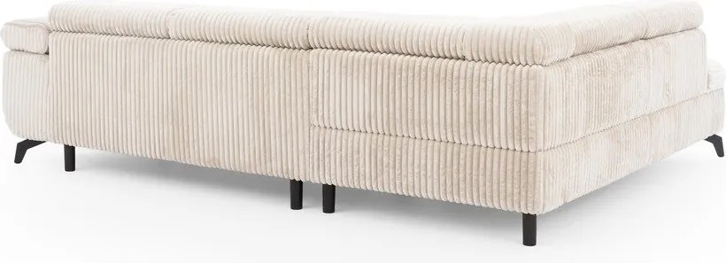 Kremowy sztruksowy narożnik (lewostronny/w kształcie litery L) Marbeya – Ropez