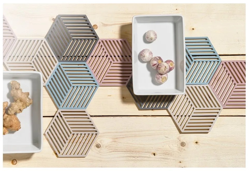 Szara podstawka pod naczynia gorące Hexagon