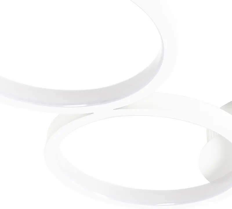 Designerska lampa sufitowa biała z wbudowanym LED 3-stopniowy ściemniacz 3-światła - PandeDesignerski Oswietlenie wewnetrzne