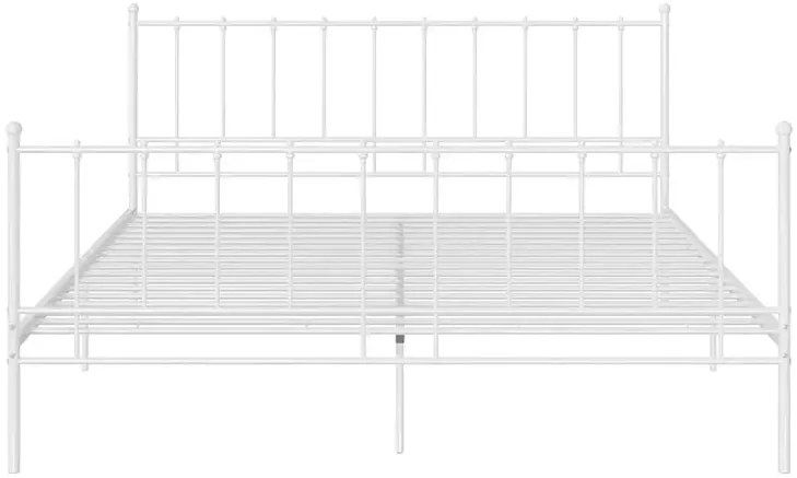Białe metalowe łózko z zagłówkiem 180x200 cm - Evissa