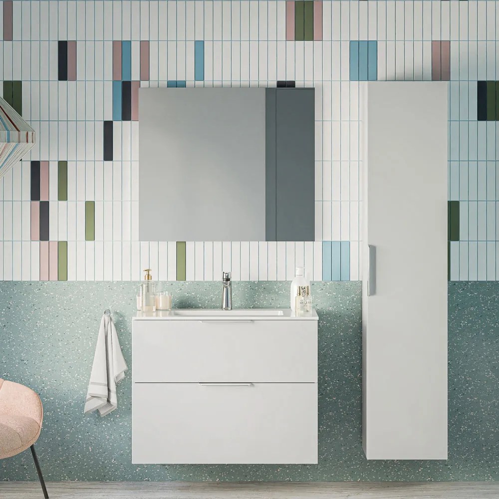 Zestaw mebli łazienkowych TIM 80 cm z umywalką ceramiczną