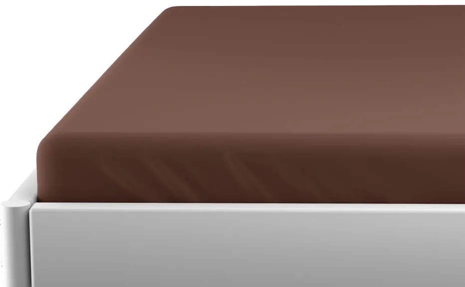 PrzytulneMieszkanie.pl Prześcieradło jerseyowe do dziecięcego łóżeczka EXCLUSIVE 60x120 cm ciemnobrązowe