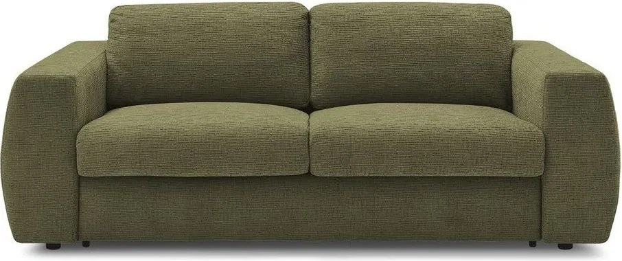 Zielona sofa do spania/rozkładana z tkaniny szenilowej 220 cm Hugo – Bobochic Paris