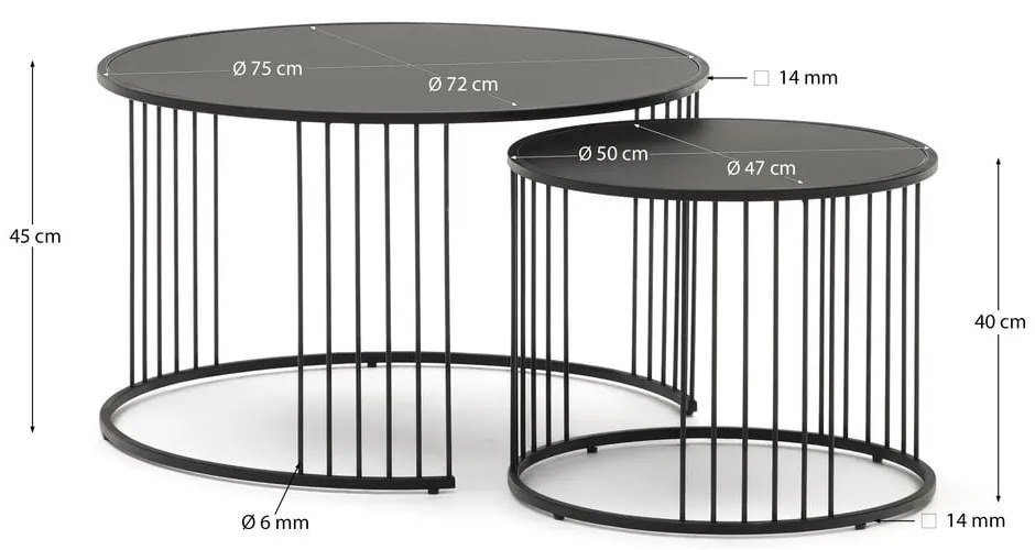 Okrągły stolik ze szklanym blatem ø 75 cm Hadar – Kave Home