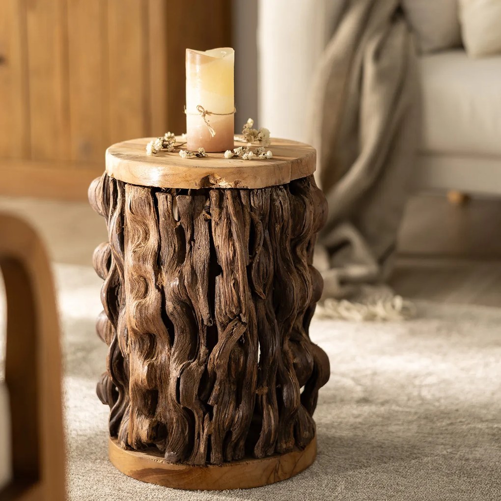 Stolik drewniany Root 35x35x46 cm