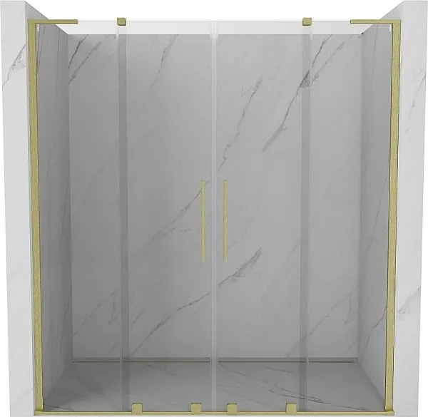 Mexen Velar L Duo drzwi prysznicowe rozsuwane 170 cm, transparent, złote szczotkowane - 871-170-003-02-55