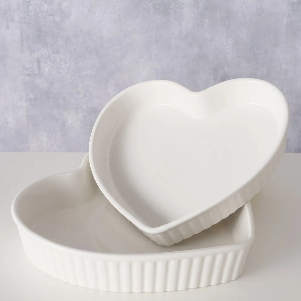 Ceramiczne formy do pieczenia w kształcie serca, 2 sztuki