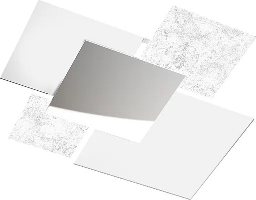 Nowoczesna lampa sufitowa 1088/70-FA Białe szkło i srebrny liść 4xE27