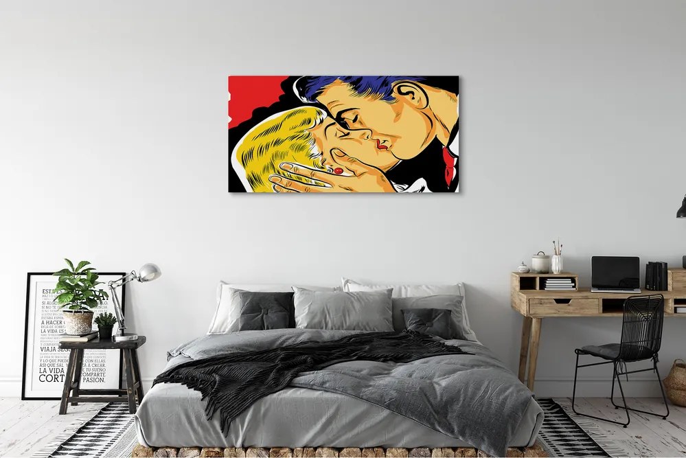 Obraz na płótnie Romantyczny Pocałunek Pary