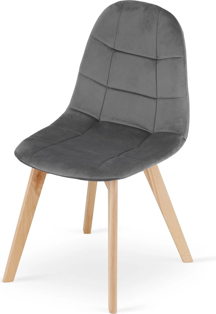PROMOCJA Ciemnoszare aksamitne krzesło do jadalni BORA II klasa.