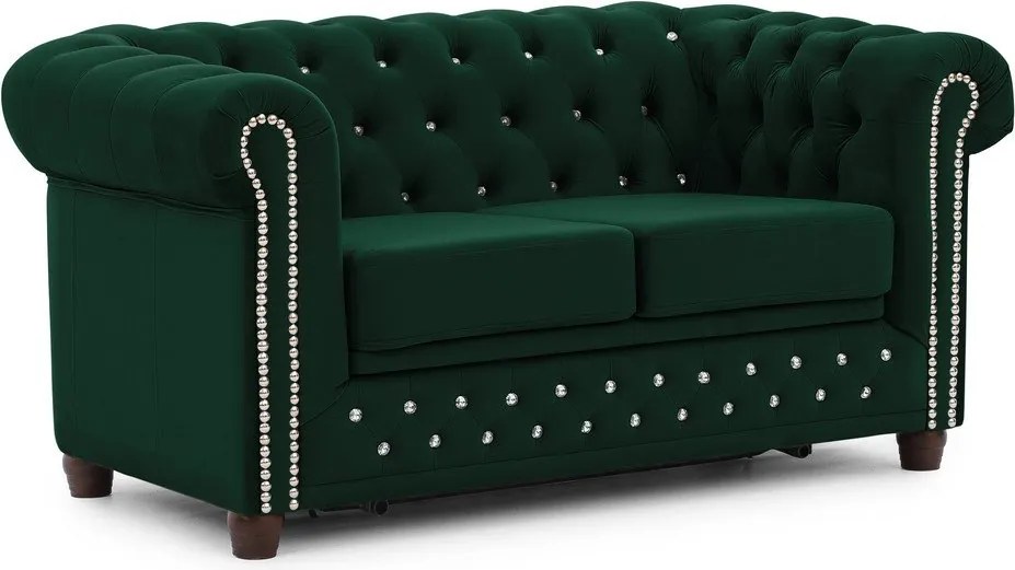 Zielona aksamitna rozkładana sofa 148 cm York Blik – Ropez