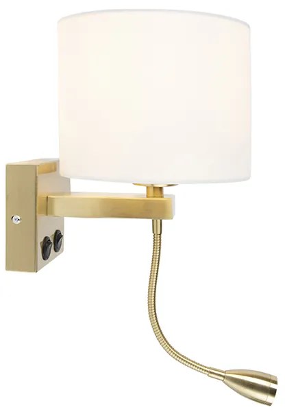 Inteligentna lampa ścienna złota z białym kloszem w tym Wifi A60 - Brescia ArtDeco Oswietlenie wewnetrzne