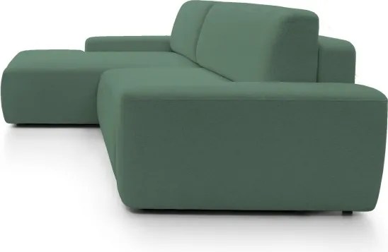 Narożnik BOULI Lewostronny z Elektryczną Regulacją wolnostojący tkanina Raven 77 Zielony DOMO HOME