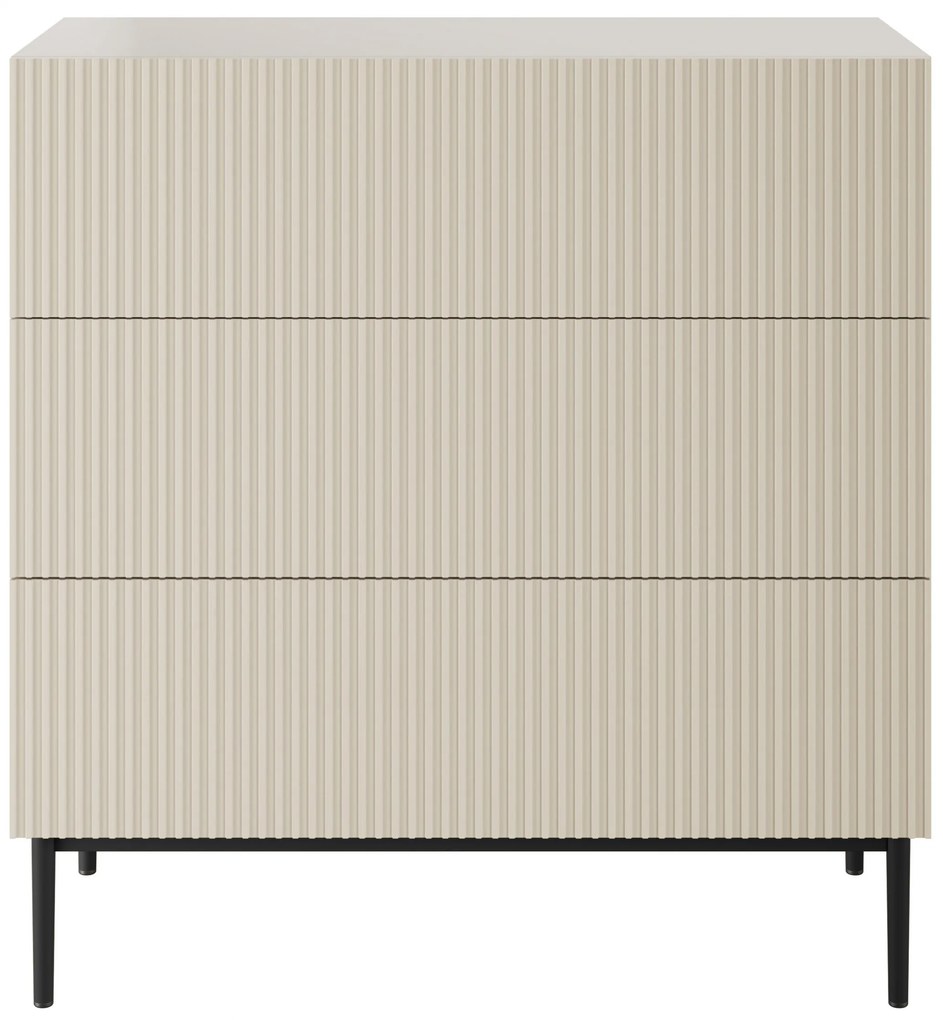 Komoda z szufladami Nicole 100 cm - kaszmir / czarne nóżki