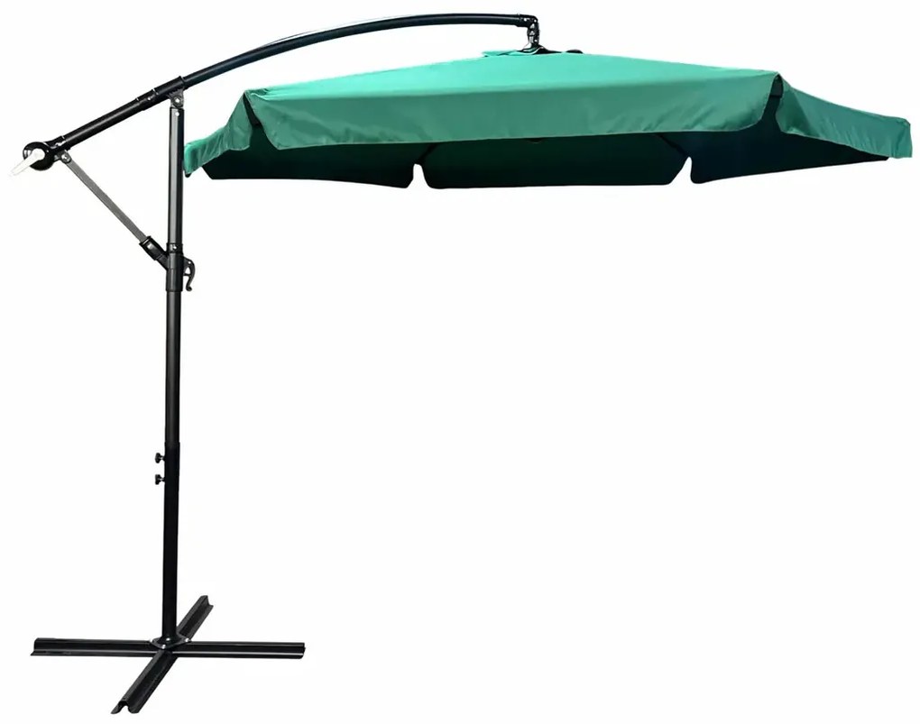 Ciemnozielony parasol do ogrodu z korbką - Epis