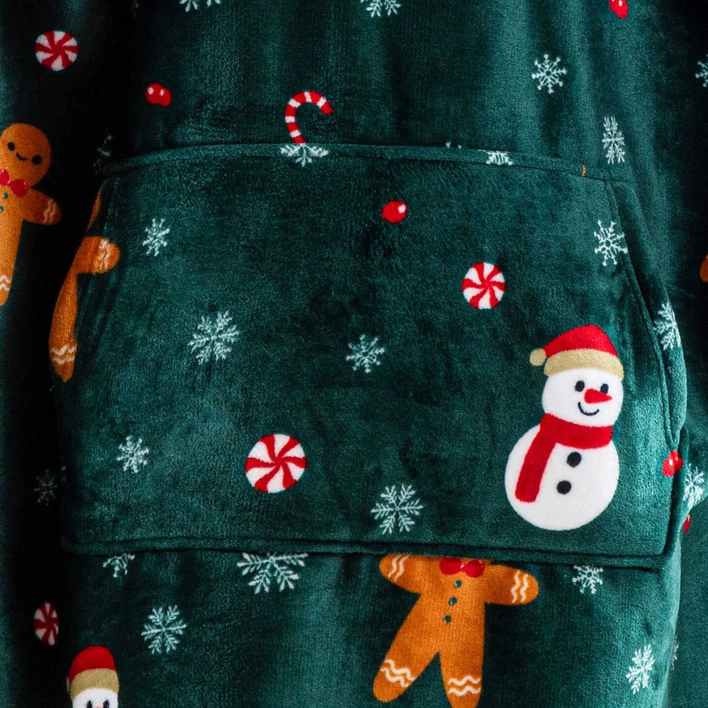 Zestaw prezentowy na sofę SNOWMAN AND GINGERBREAD, zielony