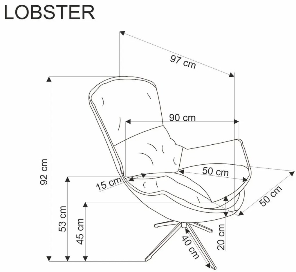 Fotel obrotowy LOBSTER beżowy HALMAR
