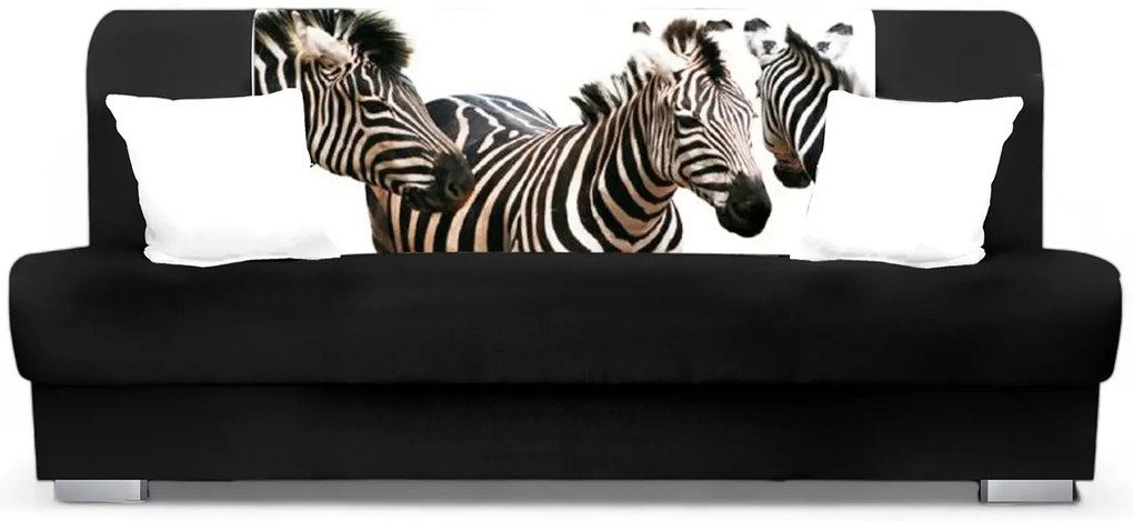 Czarno-biała wersalka z funkcją spania zebra - Piovia 12X