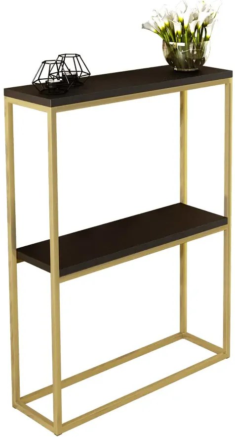Wąska konsola w stylu glamour złoty + czarny N9-G90