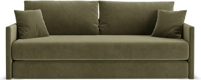 Zielona aksamitna rozkładana sofa 209 cm Shannon – Cosmopolitan Design