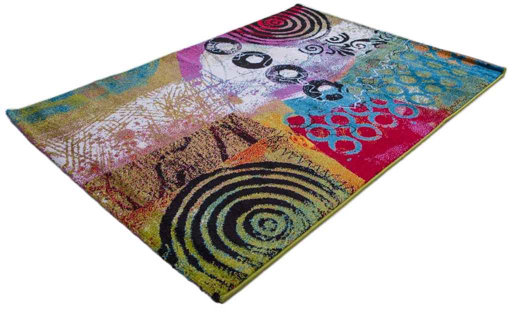 Dywan nowoczesny Folk Koła multikolor 120 cm x 170 cm