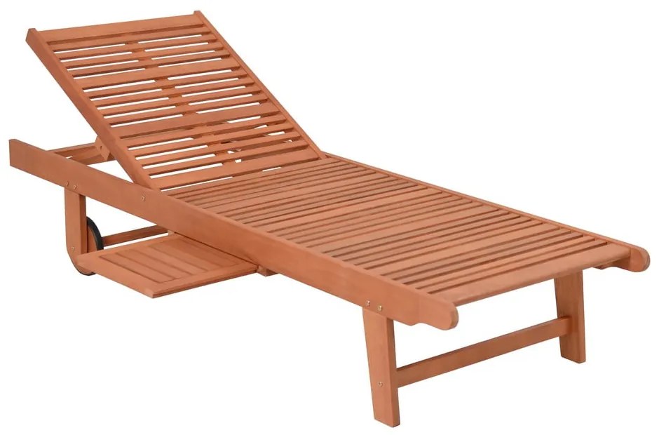 Kremowo-naturalny drewniany leżak ogrodowy San Diego – Garden Pleasure