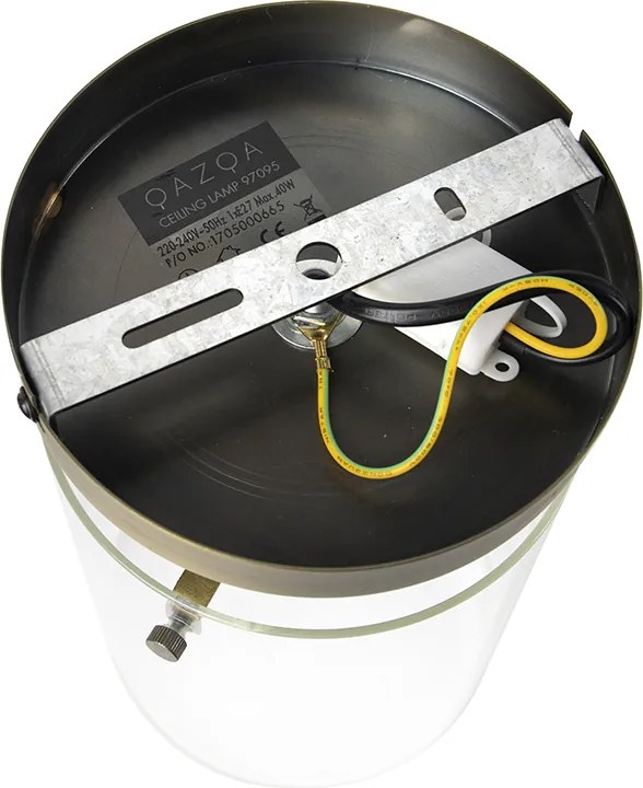 Nowoczesna lampa sufitowa brązowa ze szkłem - Dome