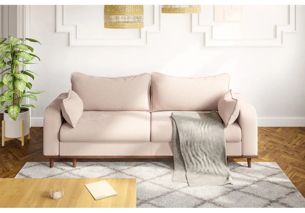 Beżowa sztruksowa sofa 220 cm Beata – Ropez