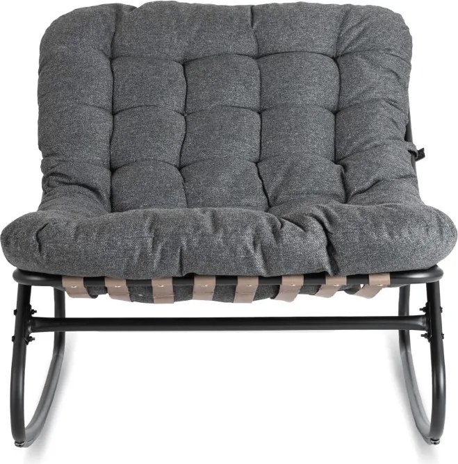 Fotel Bujany Ogrodowy AURORA na Płozach Szary Nowoczesny