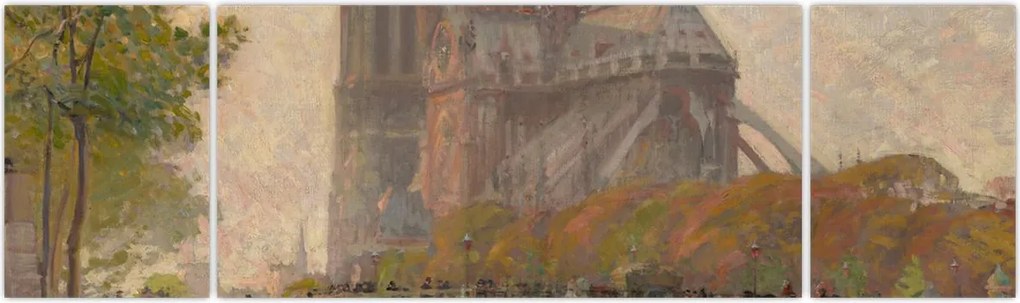 Obraz - Robert William Vonnoh, Notre Dame de Paris, reprodukcje (170x50 cm)