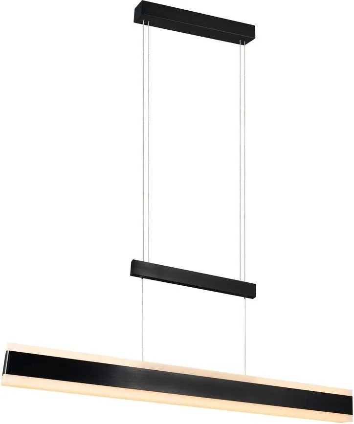 Lampa wisząca LED w kolorze matowej czerni z metalowym kloszem Arcola – Trio