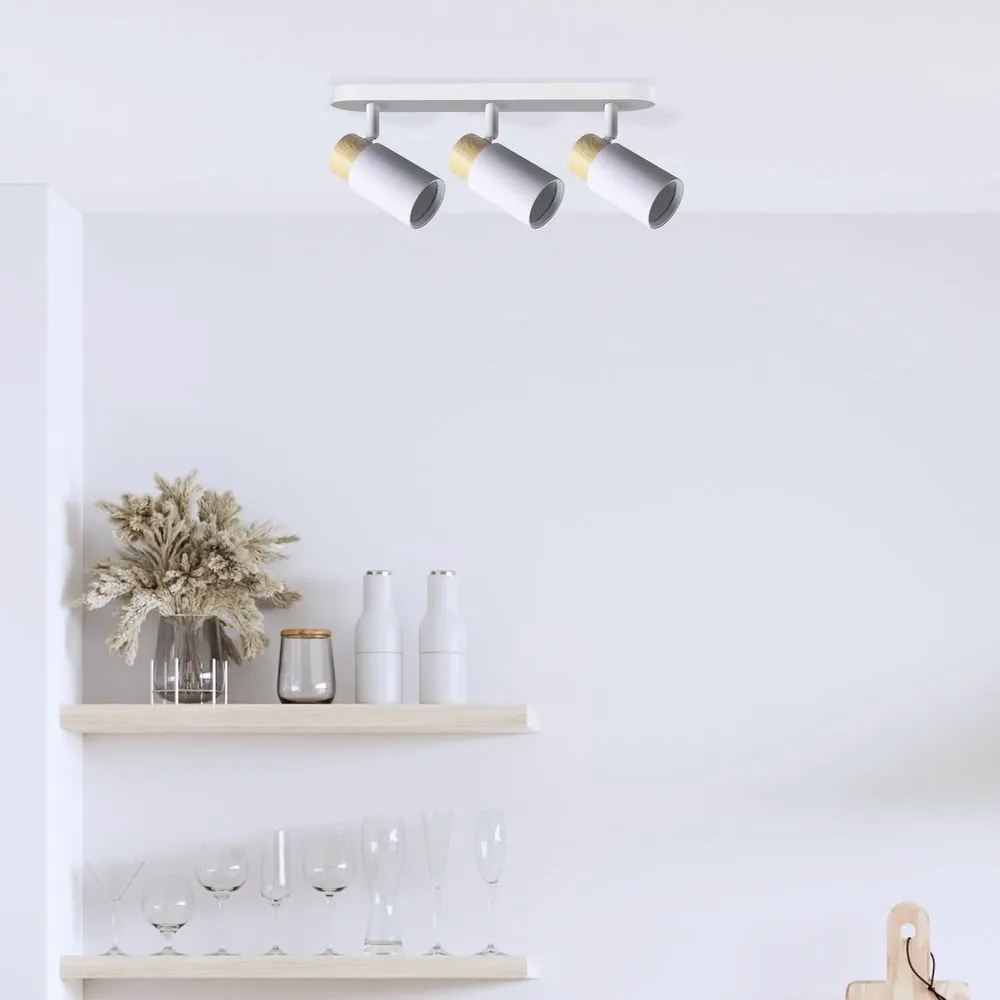 Biało-naturalna lampa sufitowa z metalowym kloszem 48x5.5 cm Claro – Candellux Lighting