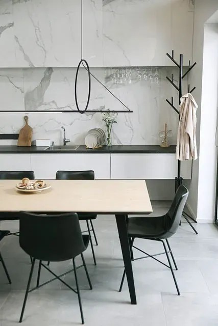 Czarna nowoczesna lampa LED nad stół lub wyspę D3-P20