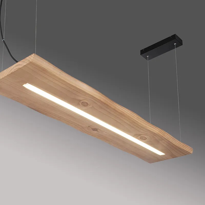 Drewniana lampa wisząca 120 cm z LED i pilotem - Ajdin Nowoczesny Oswietlenie wewnetrzne