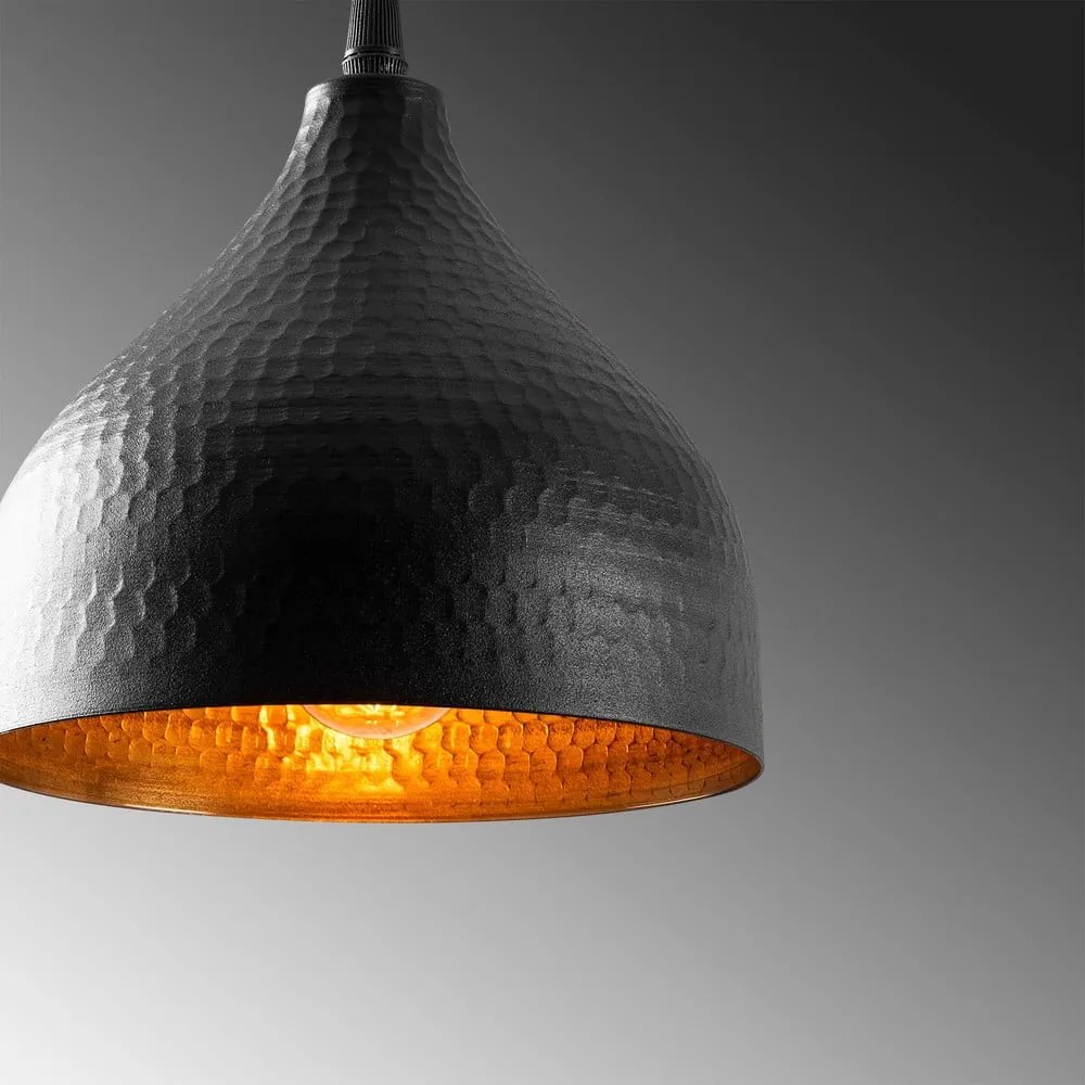 Czarna lampa wisząca z metalowym kloszem ø 18 cm Tattoo – Opviq lights