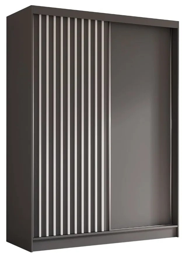 Szafa przesuwna - Lamel 160 cm, szary mat