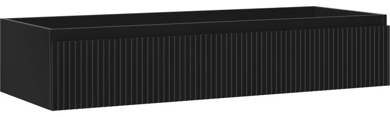 Mexen Rivel szafka łazienkowa podumywalkowa 120 cm, 1 szuflada, ryflowana , czarna mat - 91A20-12023-1-BF71