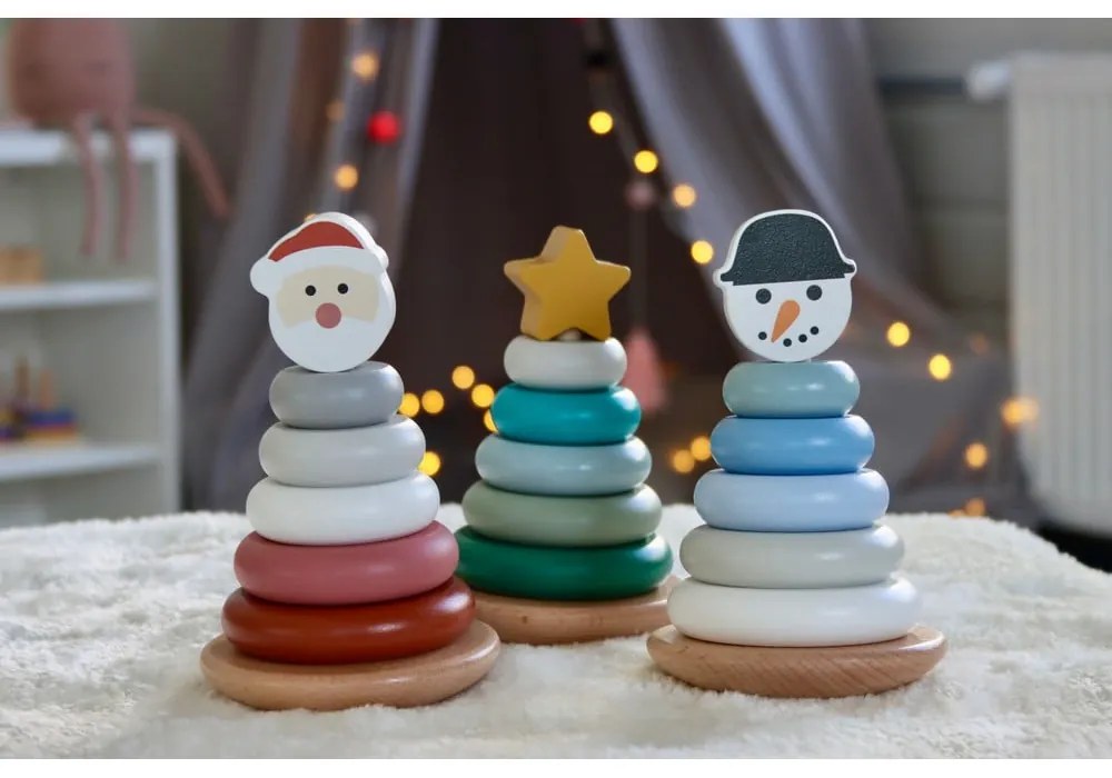 Drewniana wieża do układania Christmas Tree – Kindsgut