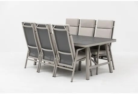 ARCTIC mocca - 7-elementowy zestaw obiadowy do ogrodu