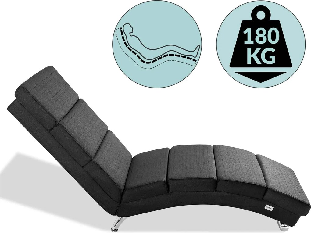 Leżanka LONDON, 186×55×89cm, antracytowa Casaria