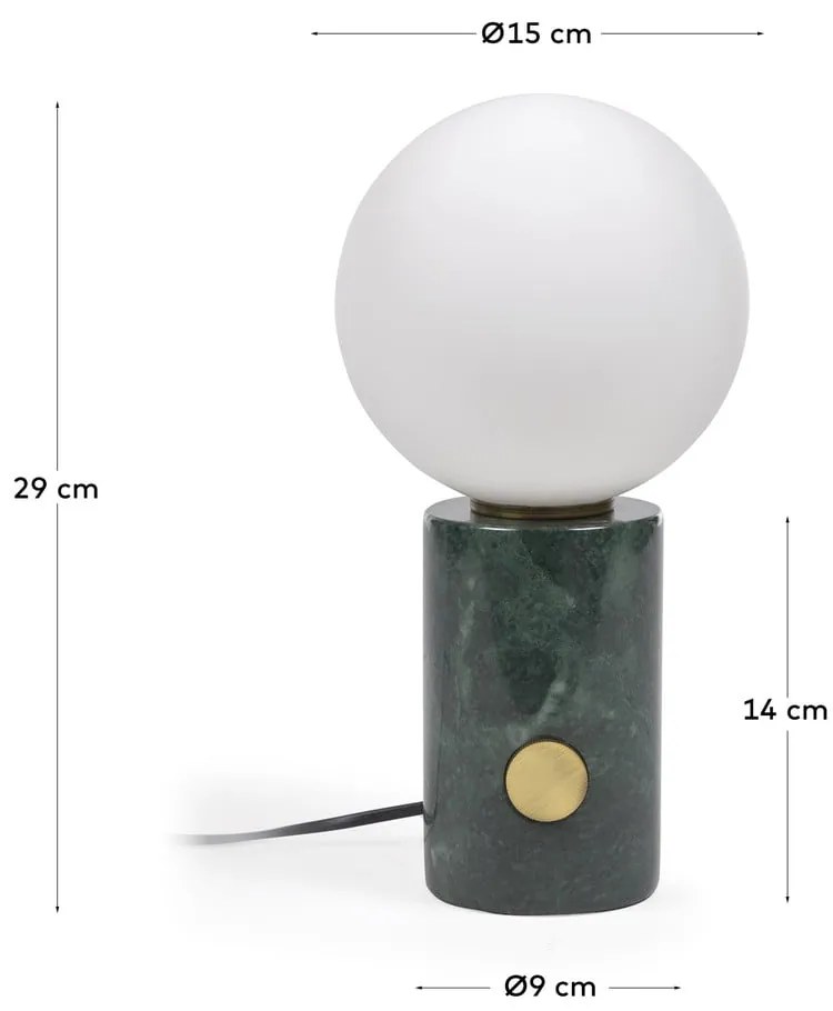 Zielona lampa stołowa ze szklanym kloszem (wys. 29 cm) Lonela – Kave Home