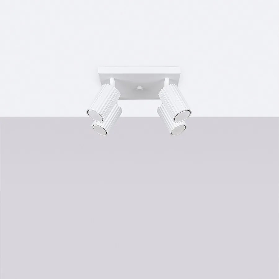 Lampa sufitowa minimalistyczny Gloow, aluminium - 4 źródło światła 4000K - L.25 x H.16.5 cm - biały